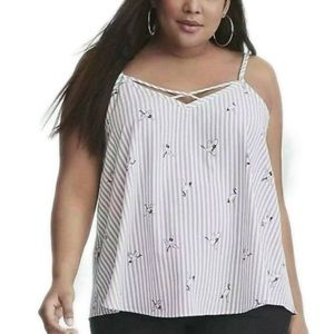 TORRID STRIPPED CRANE PATTERN TANK